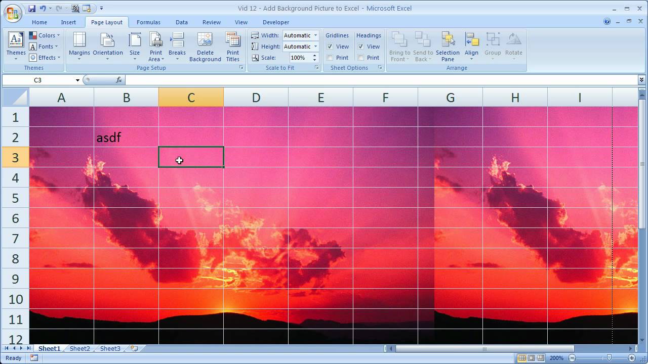 Excel Tips 12 – Add Background Pictures to Excel Spreadsheets