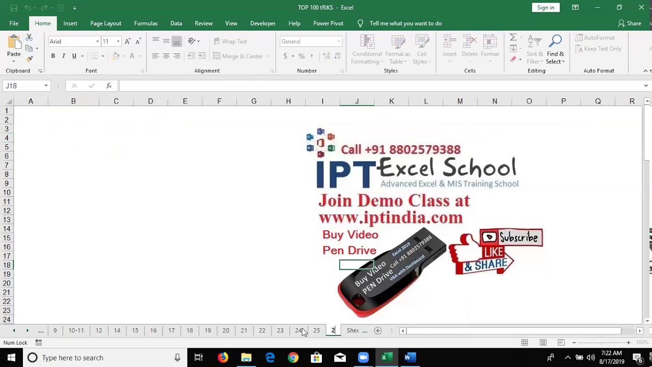 Class -3  Top 100 Microsoft Excel Tips and Tricks