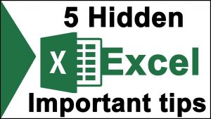 Excel top 5 important tips for beginners students