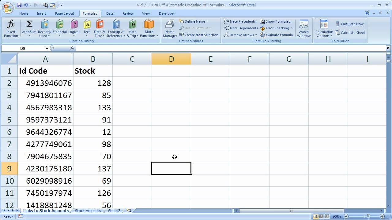 Excel Tip – Speed up Slow Workbooks   Turn Off Automatic Formula Calculation