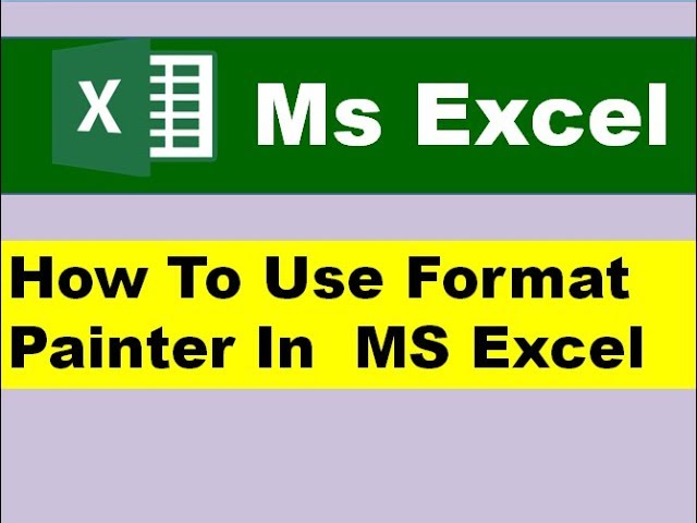 How To Use Format Painter In  MS Excel ? || MS Excel Tips and Tricks