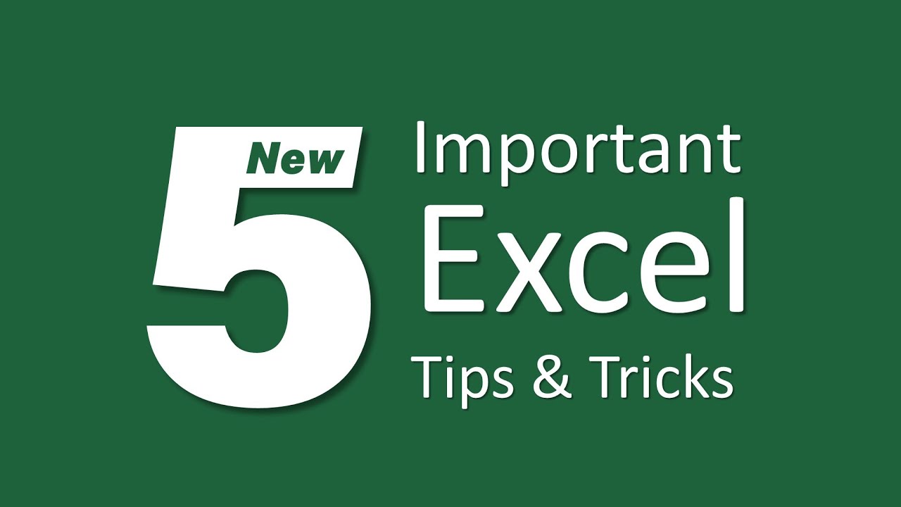 5 Advanced Excel Tips & tricks