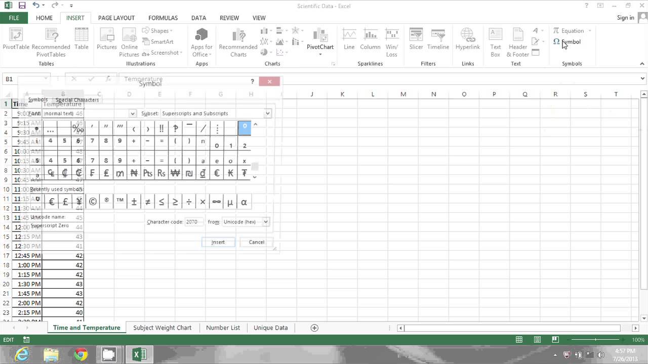How to Insert a Degree Symbol in Excel : MS Excel Tips