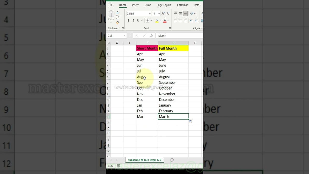 12 months just 1 click | Excel tips & tricks | #Shorts