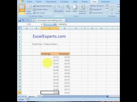 ExcelExperts.com – Excel Tips -Freeze Panes