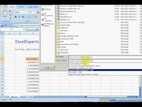 ExcelExperts.com – Excel Tips – Why Is My Excel File So Big ?