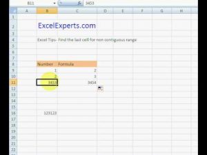 ExcelExperts.com – Excel Tips –  Find the last cell for non contiguous range