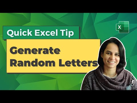 Generate Random Letters | Quick Excel Tips