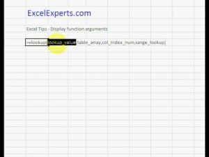 ExcelExperts.com – Excel Tips – Display function arguments