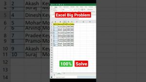 #shorts Excel Big Problem Solve | Excel Tips and Tricks