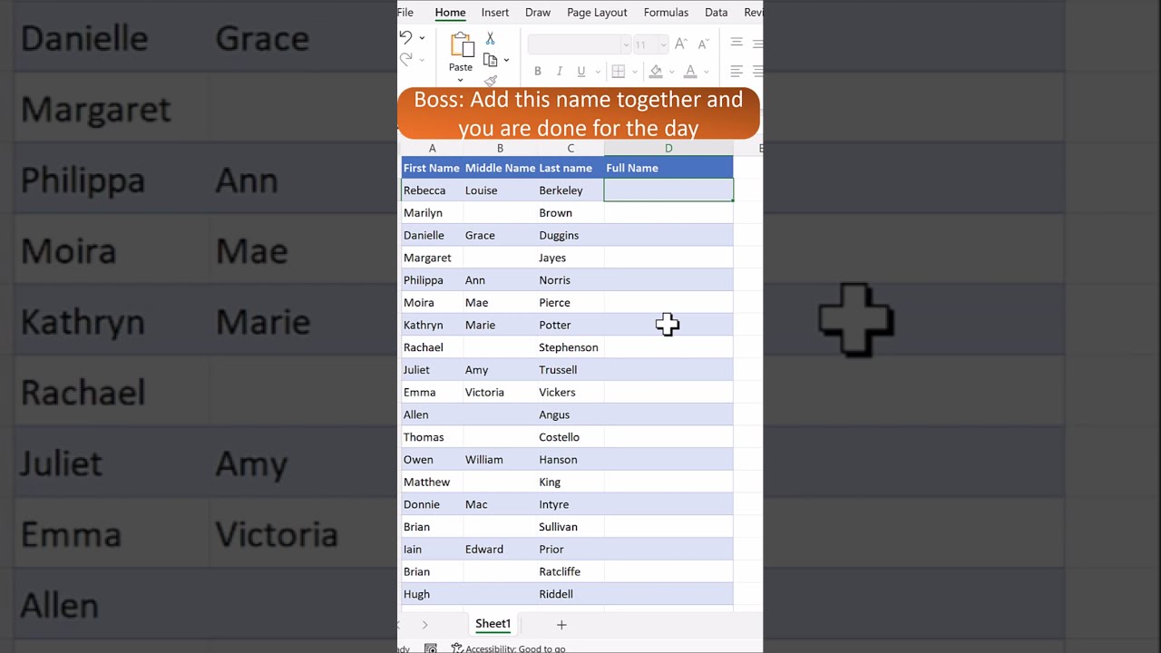Add texts together with TEXTJOIN in Excel – Part 1 | Excel Tips and Tricks | #shorts