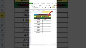 #shorts | Add Bullets in Excel | Excel Tips and Tricks