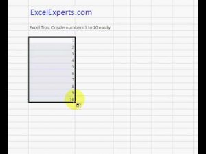 ExcelExperts.com – Excel tips create numbers 1 to 10