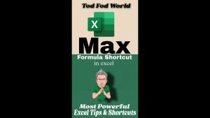 Max formula shortcut in excel || Excel Tips & Tricks || @todfodworld
