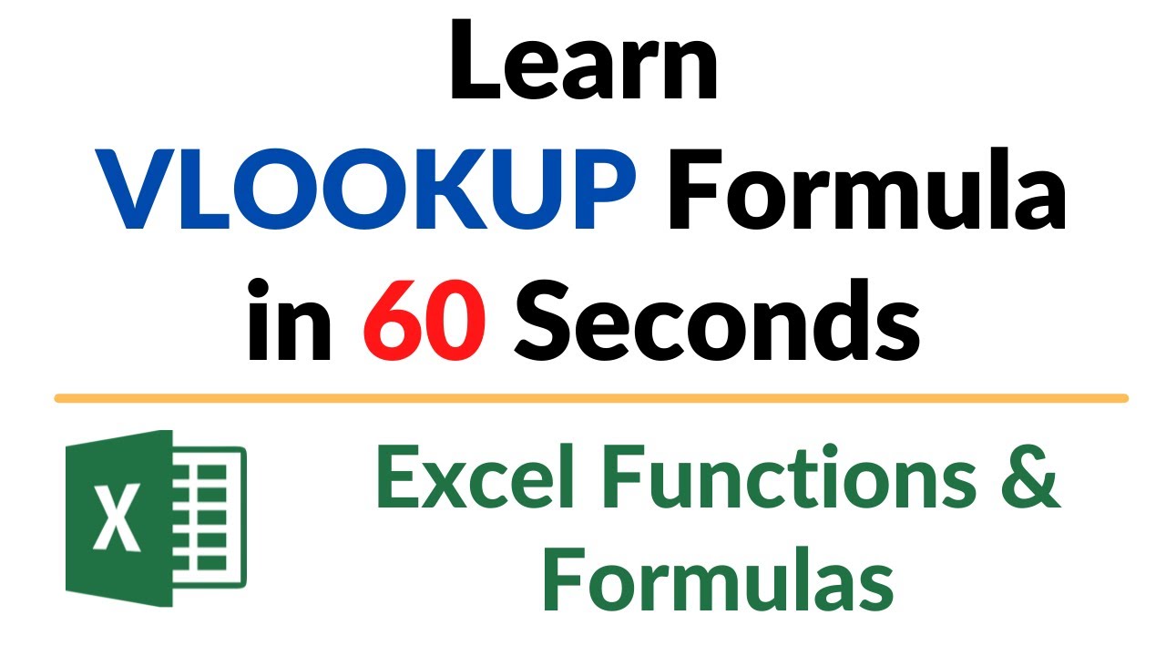 VLOOKUP function in Excel explained in 60 Seconds
