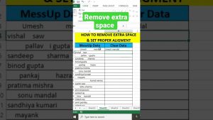 Remove extra space quickly #shorts #excel #exceltips #exceltrick #msexcel #youtubeshorts #formula
