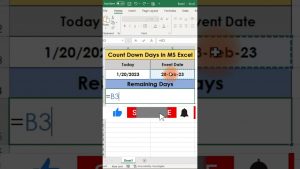 Count Down Days in MS Excel – Microsoft Excel Tips and Tricks