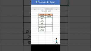 T Formula in Excel #msexcel #excel #exceltips #exceltutorial #microsoftexcel #developer #shorts