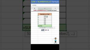 SUM + NUMBERVALUE Formula In Excel #excel #exceltips #shorts #exceltutorial #msexcel #microsoftexcel