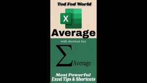 Average with shortcut key || Excel Tips & Tricks || @todfodeducation
