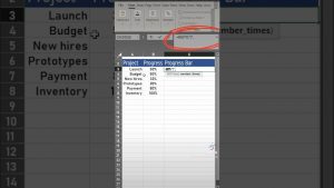Excel tip project progress bar