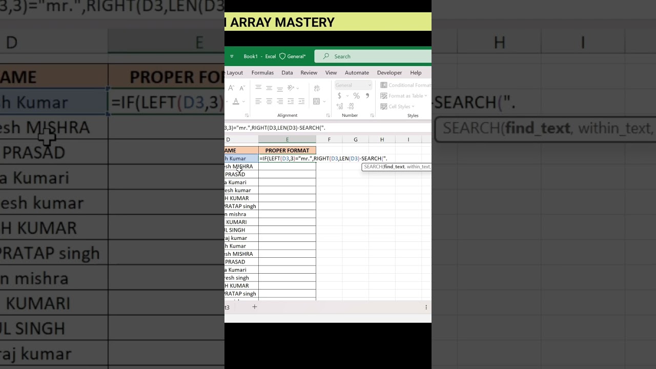 How to Clean unwanted Text and Formatting From Name | Excel Tips & Tricks