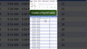 How to create a Payroll Table in Excel | Excel Tips and Tricks | #shorts