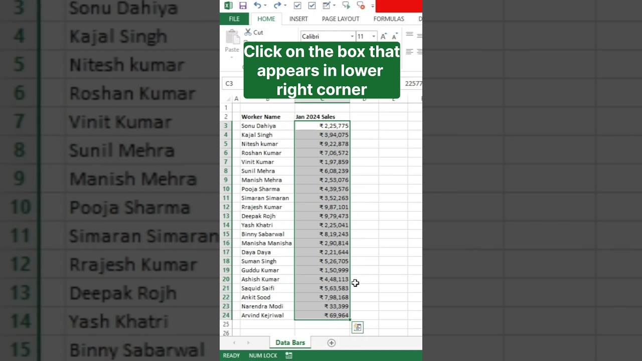 Data Bars In Excel‼️ #exceltips #excel #msoffice #exceltricks #accounting #gsheet #ppt