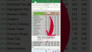 Select all data without scrolling down – Excel Tips and Tricks