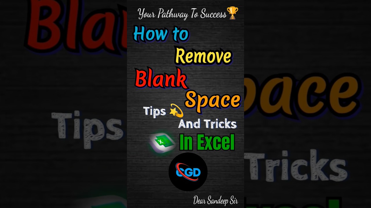 How to remove blank space in Excel tips and tricks ?? #exceltips #tutorial #shortvideo