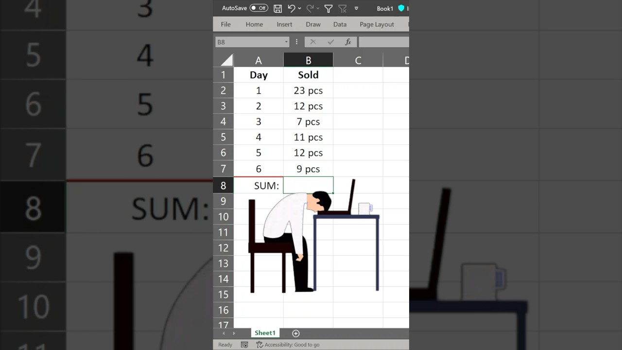 SUM numbers from text cells #excel #exceltips