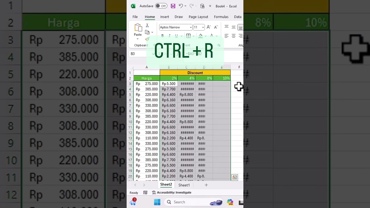 Shortcut EXCEL yang ga banyak orang tau