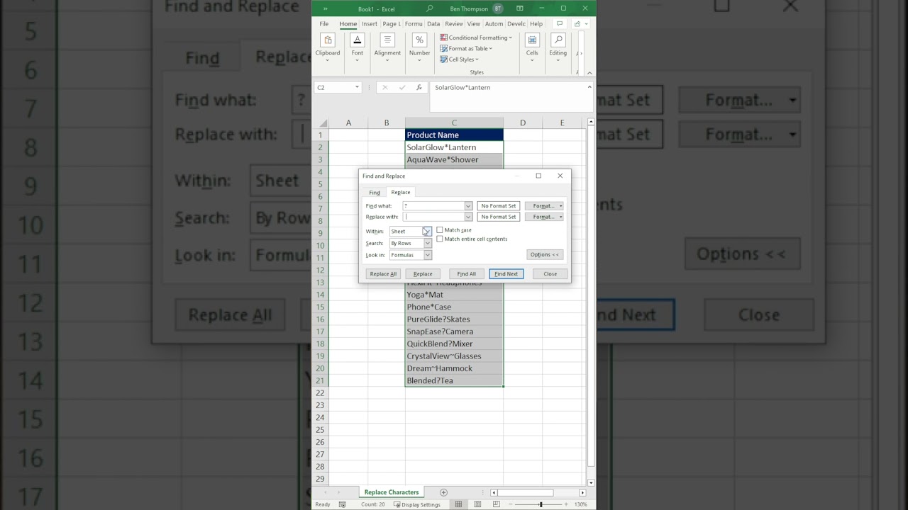 Excel Tips: Replacing Asterisks and Question Marks in Excel | Find & Replace Tricks! #exceltutorial
