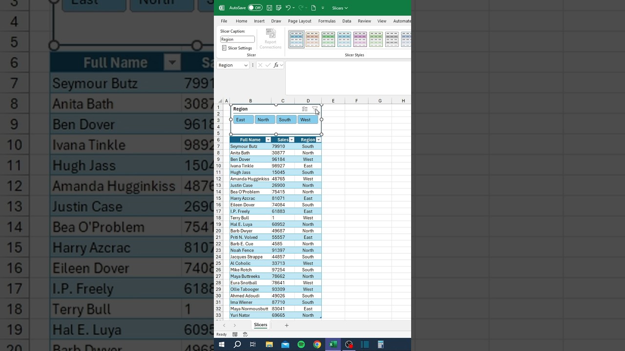 Slicers in Excel‼️ #excel