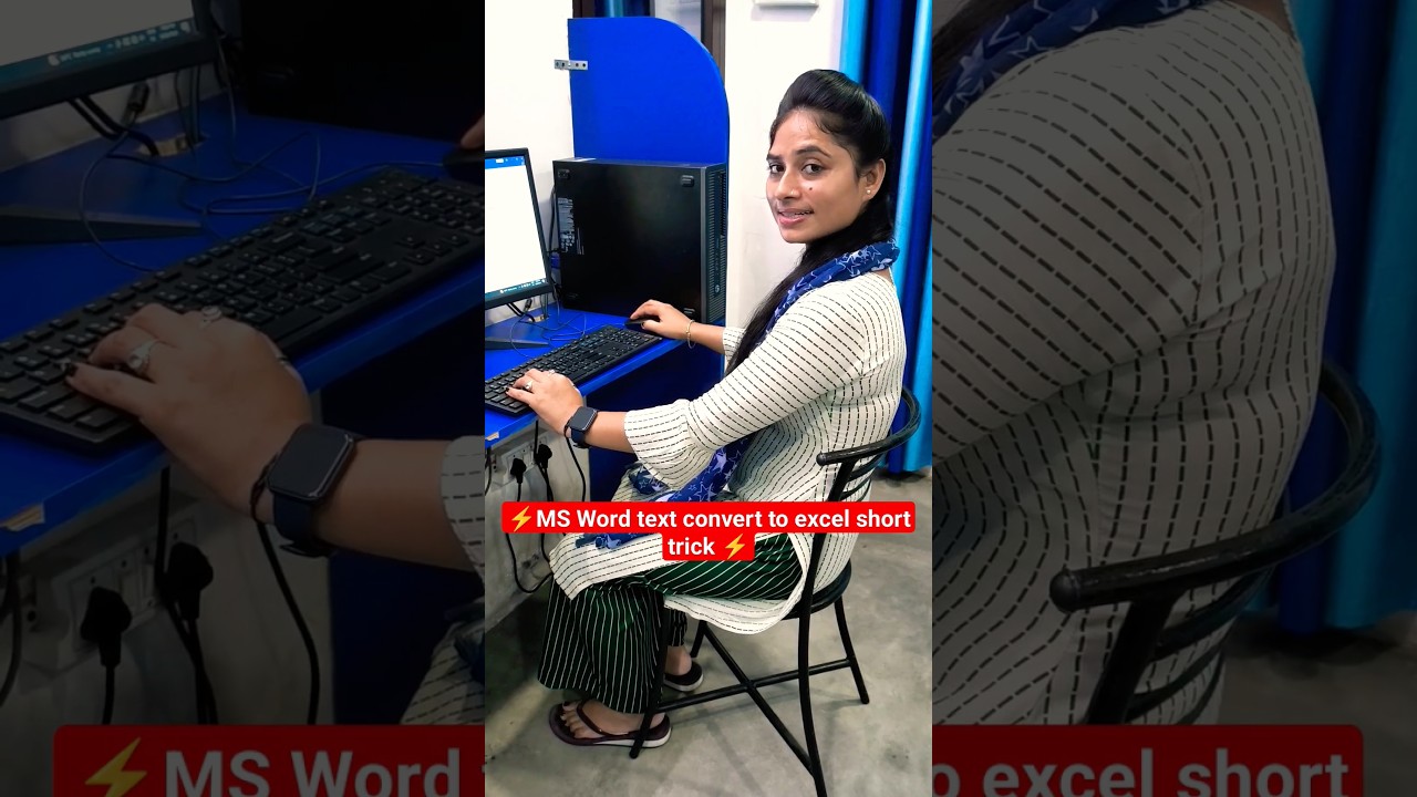 MS Word text convert to excel short trick ?? #viral #excel #shortvideo #exceltips #computer