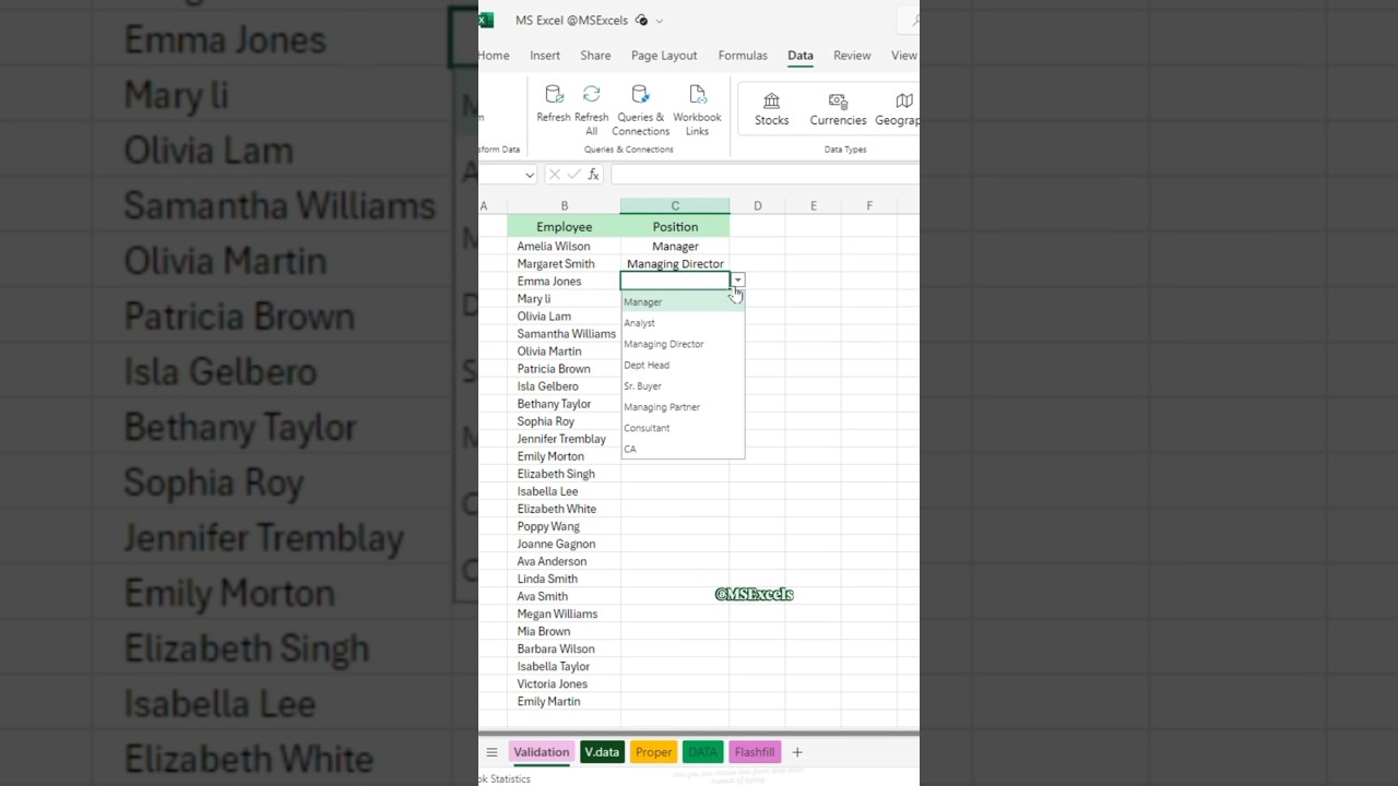 Data Validation in Excel  ✅ Excel tricks and tips ?? #excel #exceltips #exceldata