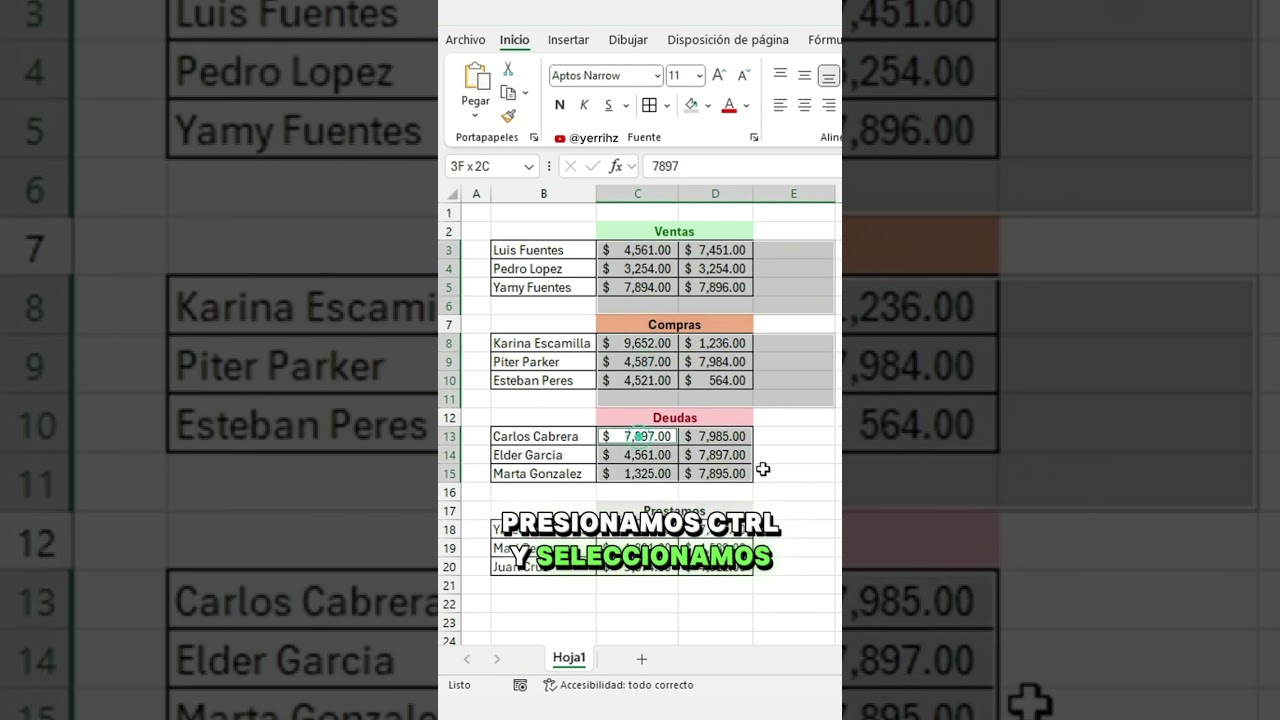 Microsoft Excel | EP 15 – Truco para Sumar ? #shorts #excel #tips #trending #microsoft #educación