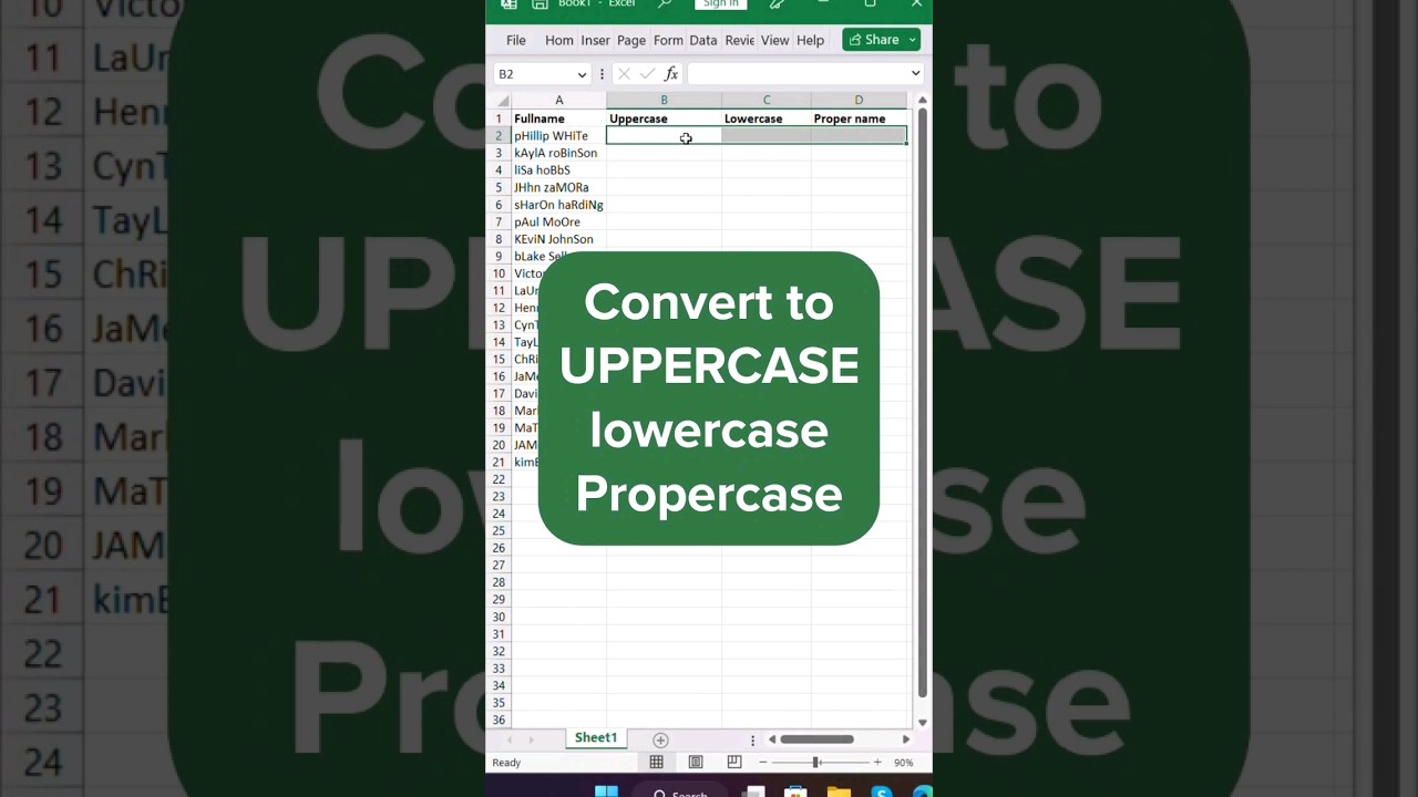 MS Excel Tips: Uppercase, Lowercase, and Propercase Functions Explained! #excel #exceltips
