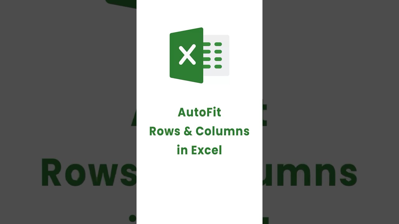 How to AutoFit rows and columns in Excel? #shorts #excel