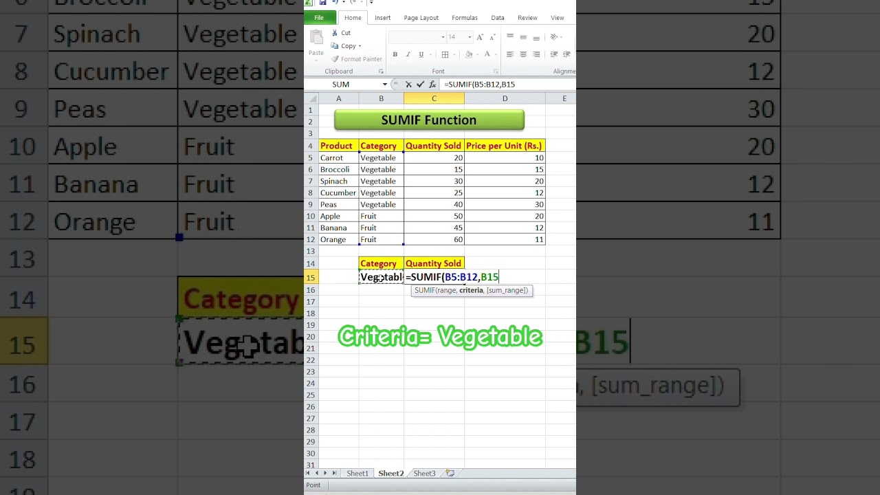 Master Excel SUMIF in 30 Seconds! ? | Excel Tips & Tricks #Shorts
