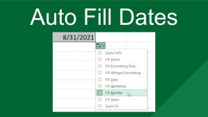 Auto Fill Dates in #excel #shorts