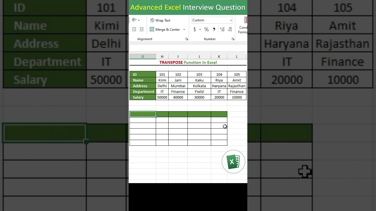 TRANSPOSE function in excel | TRANSPOSE formula in excel interview questions excel tips tricks