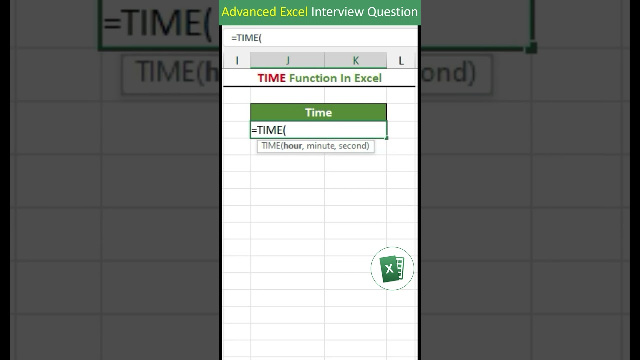 TIME function in excel | TIME formula in excel | excel interview questions excel tips & tricks