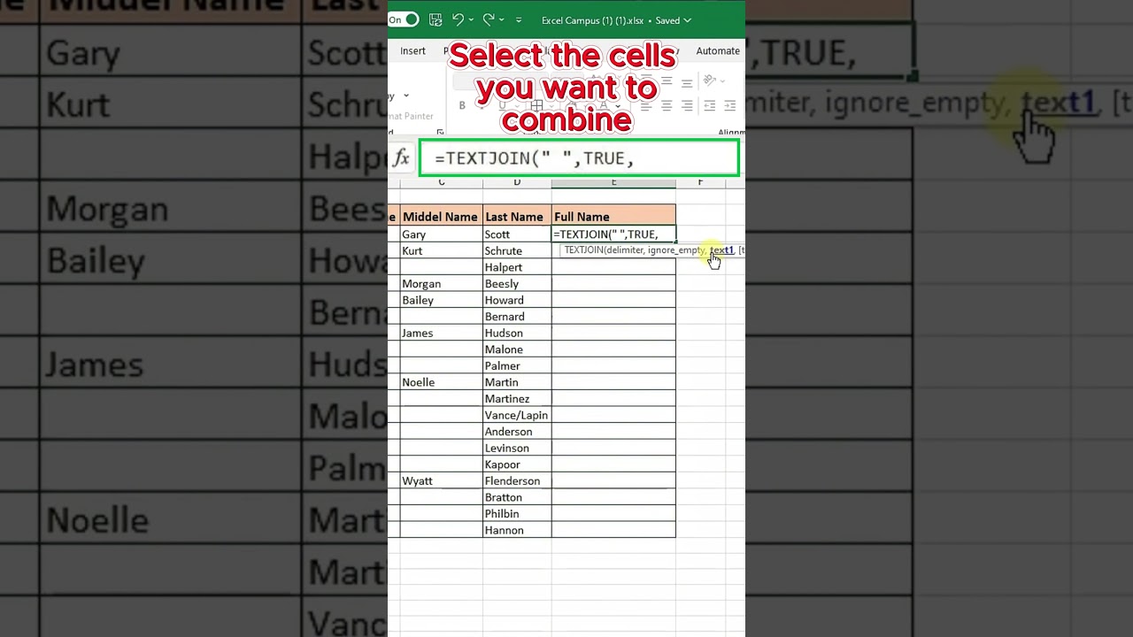 TEXTJOIN Formula: Quick Tip in Microsoft Excel