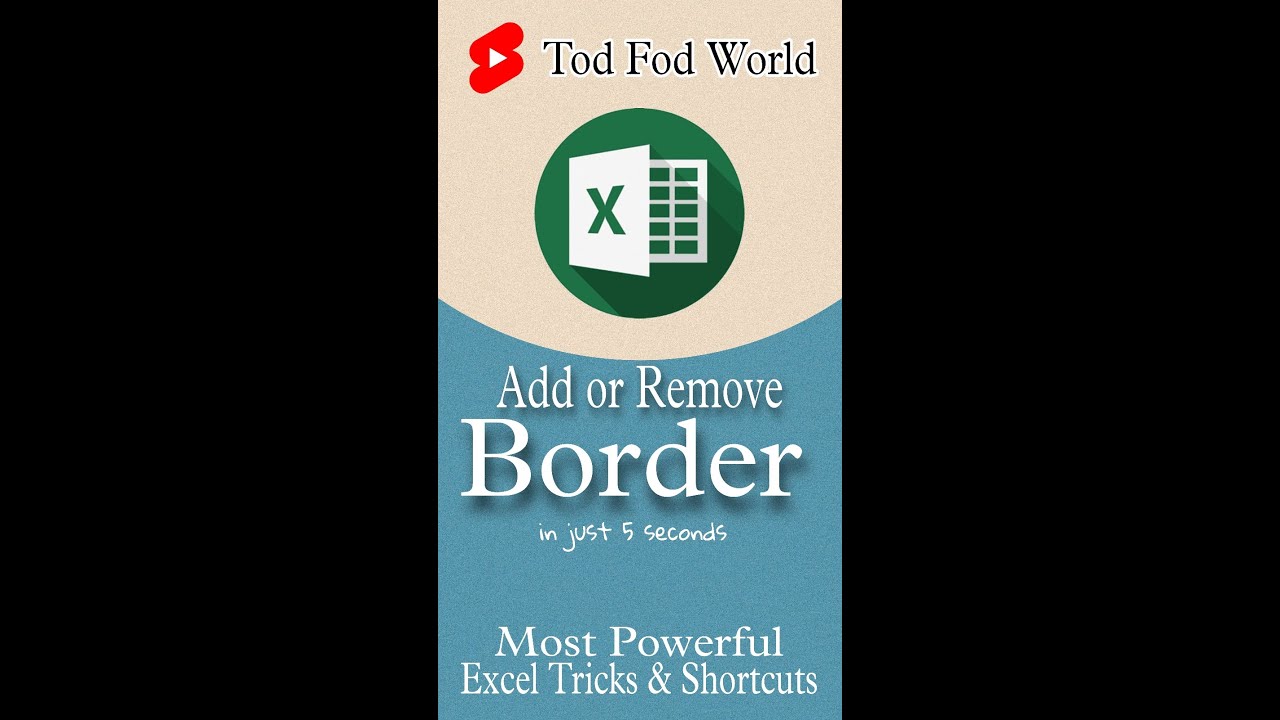 Add & Remove Border in Excel || Excel Tips & Tricks || @todfodeducation