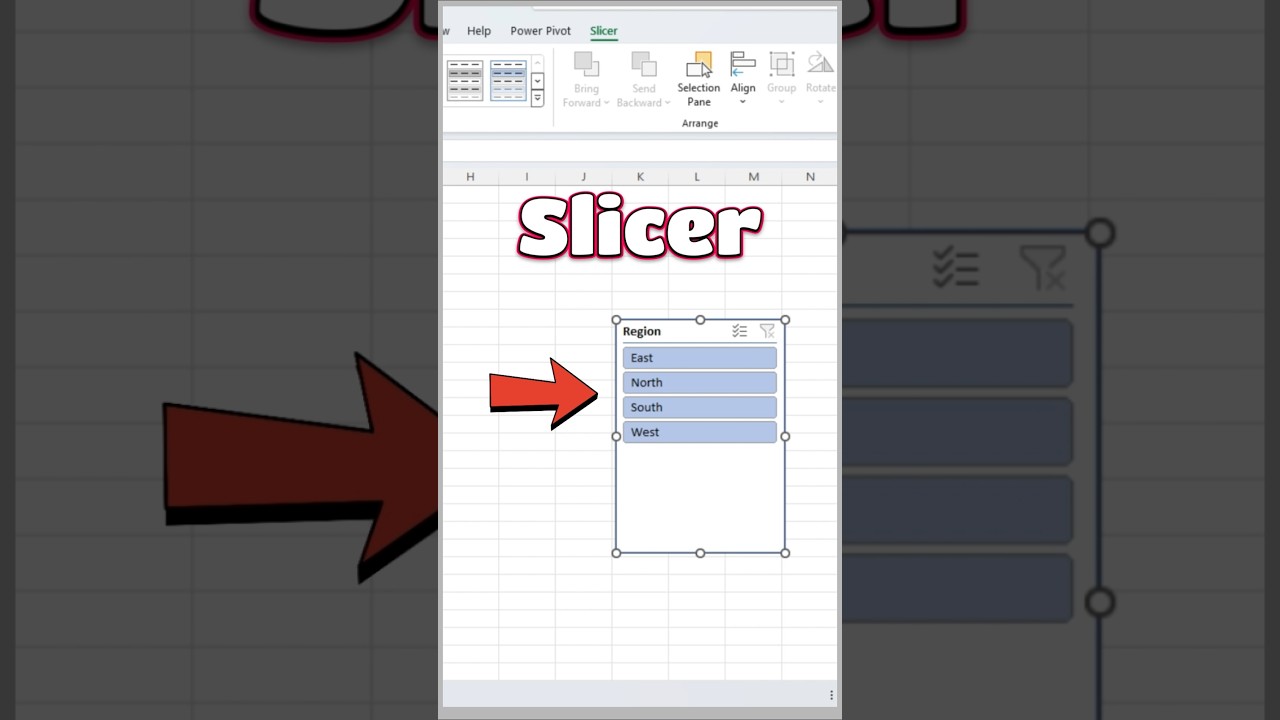 Data filter using Slicer in excel #excelshorts #ytshorts #shorts