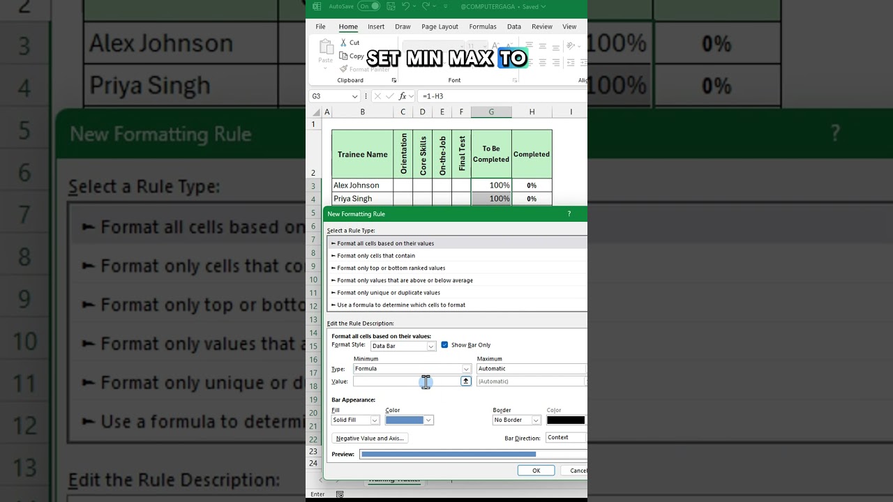 Excel Tips #126: Excel Progress Tracker | Visual Task Tracking Made Easy ?