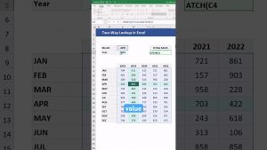 Two way lookup using index match function #excel #exceltips #exceltutorial