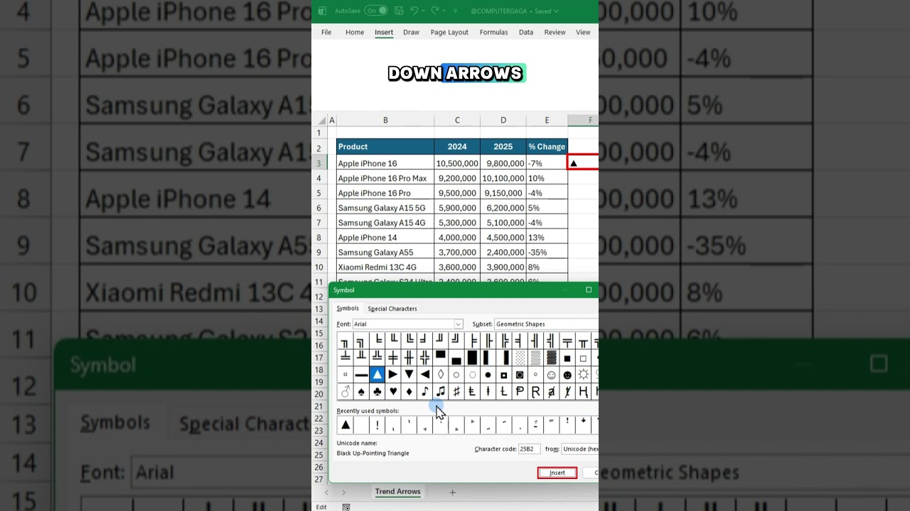 Excel Tips #155: Make Your Excel Data POP with Trend Arrows! ?✨