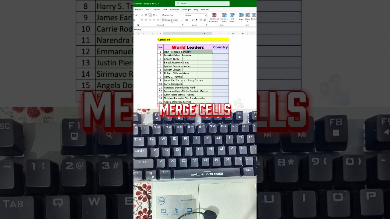Merge Multiple Cells in Excel with ONE Shortcut – This Will Blow Your Mind! #ExcelHack #excel #trick